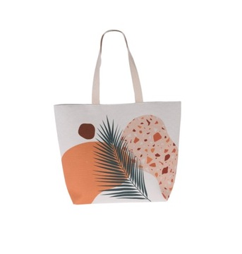 Torba plażowa Excellent, poliester, 35x15x38, nadruk paproci, wielokolorowy