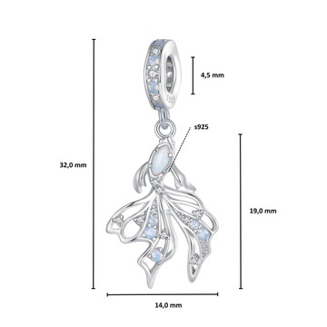 G842 Rybka welonka opalizująca zawieszka charms