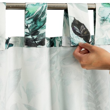 Террасная садовая штора водонепроницаемая 155х220 белые листья с подтяжками на липучке