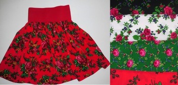 SPÓDNICA DAMSKA GÓRALSKA W KWIATY ROZM. M