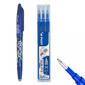 ZESTAW Długopis Pilot Frixion + 3 Wkłady Niebieski