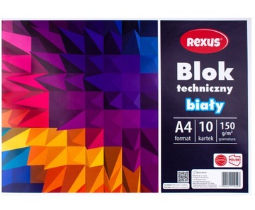 ТЕХНИЧЕСКИЙ БЛОК REXUS БЕЛЫЙ А4 10 ЛИСТОВ