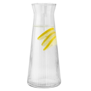 KARAFKA W PRĄŻKI Szklana Na Napoje Wino 1150 ml ELEGANCKA Produkt Polski