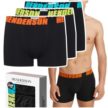3x HENDERSON bokserki męskie szorty CORE bawełniane czarne *XXL