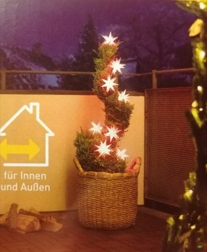 КРАСИВЫЕ 10шт ЗВЕЗДЫ IP44 КРАСНЫЙ ТАЙМЕР 7,5м 12СМ