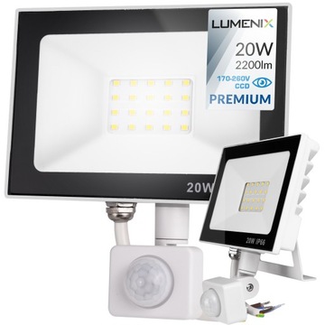 Naświetlacz LED 2200lm 20W CZUJNIK RUCHU NEUTRALNA