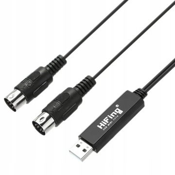 Интерфейс адаптера конвертера USB-A в MIDI для 16-канального входа и выхода ключевых органов