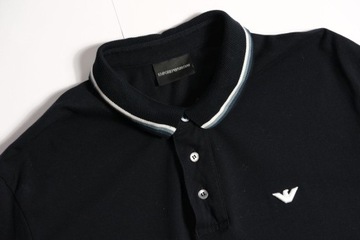 EMPORIO ARMANI__KOSZULKA POLO PREMIUM GRANATOWA LOGO__L