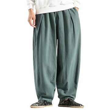 Harem Pants Solid Color Drawstring Men Pants All M