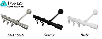 Karnisz pojedynczy Ciche kółka HIT 180 cm FI 19 mm