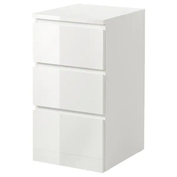 IKEA MALM Komoda 3 szuflady połysk biały 40x78 cm