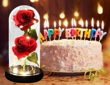 ВЕЧНАЯ РОЗА В СТЕКЛЕ, СВЕТЯЩИЙСЯ СВЕТОДИОД В ЧЕРНОЙ КОРОБКЕ, ПОДАРОК ​​НА ЖЕНСКИЙ ДЕНЬ