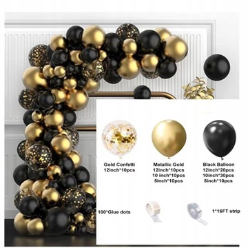 Цепочка из воздушных шаров темно-синего цвета с декором