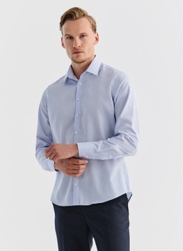 Błękitna bawełniana koszula męska klasyczna Slim PAKO LORENTE S