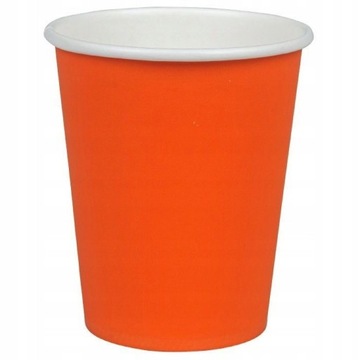 KUBKI KUBEK PAPIEROWY PAPIEROWE ECO 250ml 50 sztuk DO NAPOJÓW POMARAŃCZOWY
