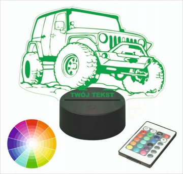 Lampka nocna LED imię grawer JEEP OFF ROAD