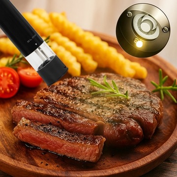 ELEKTRYCZNY MŁYNEK DO SOLI I PIEPRZU PRZYPRAW REGULACJA MIELENIA ZESTAW x2