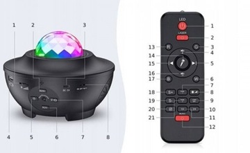 Светодиодный звездный проектор, Bluetooth-динамик, подарок