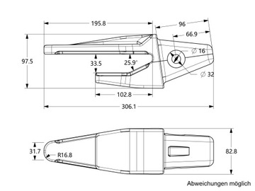 Адаптер зубчатого крепления J300 3G6304 SkanCraft Germany