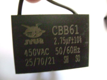 ПУСКОВОЙ КОНДЕНСАТОР CBB61 2,75 мкФ 450 В 2,7 мкФ