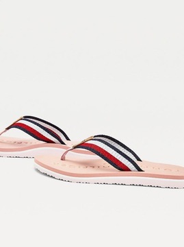 TOMMY HILFIGER RÓŻOWE KLAPKI RIBBON (37)