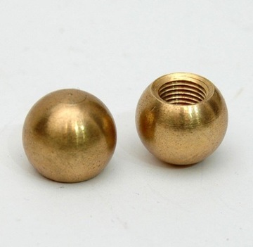 2x kulka mosiężna 20mm z gwintem M10x1 nakrętka ko