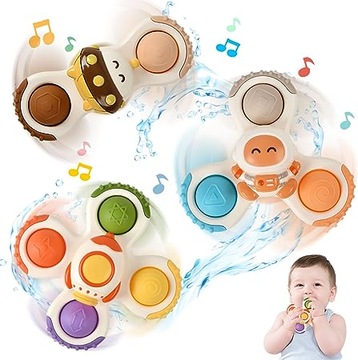 Набор космических спиннеров Погремушки с присоской 3 шт. Прорезыватель