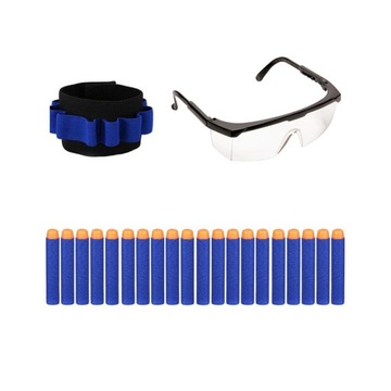 20 STRZAŁEK + OPASKA + OKULARY TAKTYCZNE DO NERF