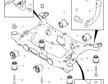 VOLVO C40 XC40 NÁPRAVNICE ZADNÍ ZAVĚŠE