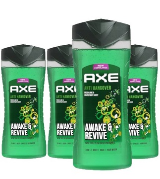 Axe AntiHangover Męski Żel pod prysznic Odświeżenie po Nocy (4x 400ml)
