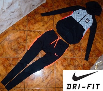 NIKE DRI FIT komplet dres ORYGINAŁ spodnie i bluza r S 36 NOWOŚĆ