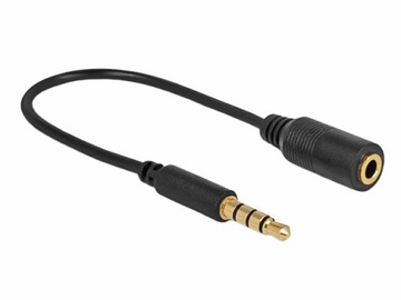 Adapter JACK 3.5/4P TRRS wtyk-gniazdo OMTP-CTIA pin changer 0.1m