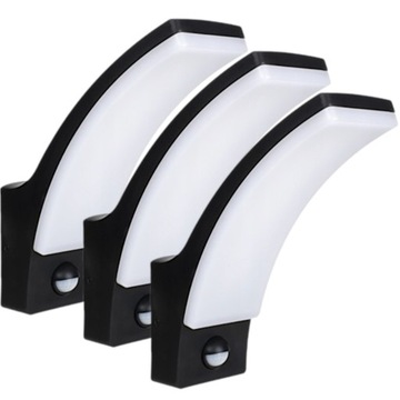 3x Lampa Elewacyjna LED Kinkiet na Ścianę z Czujnikiem Ruchu Zmierzchu