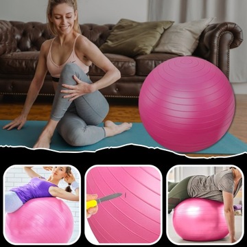 ГИМНАСТИЧЕСКИЙ МЯЧ ДЛЯ РЕАБИЛИТАЦИОННЫХ УПРАЖНЕНИЙ 65см ФИТНЕС-УКРЕПЛЯЮЩИЙ НАСОС