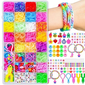 НАБОР ЛАСТИКОВ ДЛЯ ИЗГОТОВЛЕНИЯ БРАСЛЕТОВ КРЕАТИВНЫЕ СИЛЬНЫЕ ЦВЕТА XXL