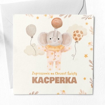 Zaproszenia składane na CHRZEST ŚWIĘTY IMIĘ NOWOŚĆ KREATOR + KOPERTA GRATIS