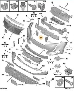 DRŽÁK NÁRAZNÍKU PRAVÝ LEVÝ KOMPLET PEUGEOT 2008 II 19-R. 1668510880