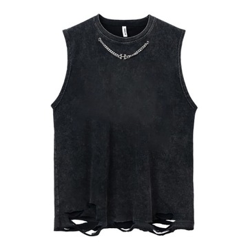 Men's T Shirt Retro Washed T-Shirt Tank Tops Hip H