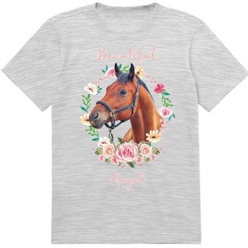 T-SHIRT KOSZULKA KONIE 140 146 JAKOŚĆ JAKOŚĆ