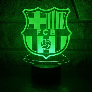 3D СВЕТОДИОДНЫЙ НОЧНИК FC BARCELONA USB 7 ЦВЕТОВ ГОЛОГРАММА ФУТБОЛ