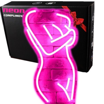 Neon LED Baterie/USB Na ścianę kobieta postać