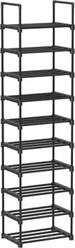 Szafka stojak regał półka na buty 45 x 174 x 30 cm 10 poziomowy LSA25BK