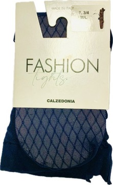 Calzedonia rajstopy romby siatka 30 DEN granatowe 3/4 M/L