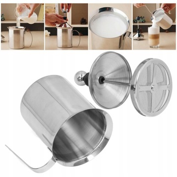 SPIENIACZ UBIJAK GARNEK DO MLEKA STALOWY 800ML