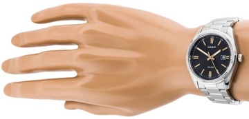 ЧАСЫ МУЖСКИЕ CASIO MTP-1302D-1A2VDF Серебряный браслет + КОРОБКА