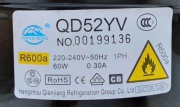 Бесплатный чистящий QD52YV 85W 5,2CM3 R600A новый