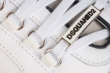 DSQUARED2 luksusowe włoskie sneakersy buty męskie ITALY BIANCO BIAŁE roz.45