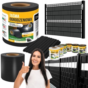 Taśmy Ogrodzeniowe Taśma Ogrodzeniowa 3D Do Paneli Ogrodzeniowych CZARNA