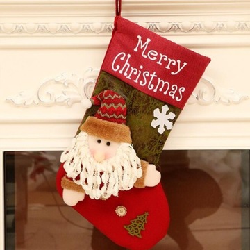 РОЖДЕСТВЕНСКИЕ НОСКИ ПОДАРКИ САНТА 3D XXL 48см