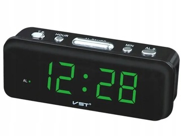 BUDZIK ZEGAR ELEKTRONICZNY SIECIOWY LED 24H VST738